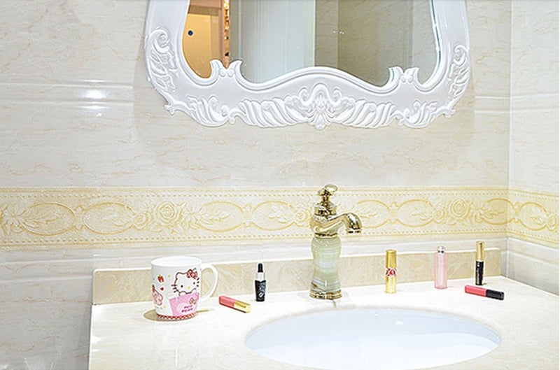 Yija 5 Meters Royal Peony 3D Self Adhesive Peel and Stick Waterproof Wall Border Easy to Apply 4 Inch by 16.5 Feet (Light Yellow) - Image 5